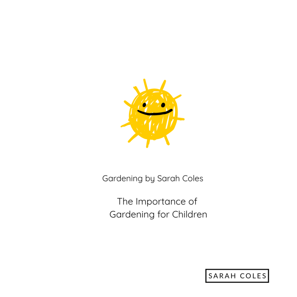 The Importance of Gardening for Children. Image: Child Like Drawn Yellow Sun.