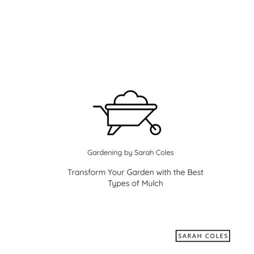 Transform your Garden with the Best Types of Garden Mulch. Gardening by Sarah Coles. Outline of watering can full of mulch